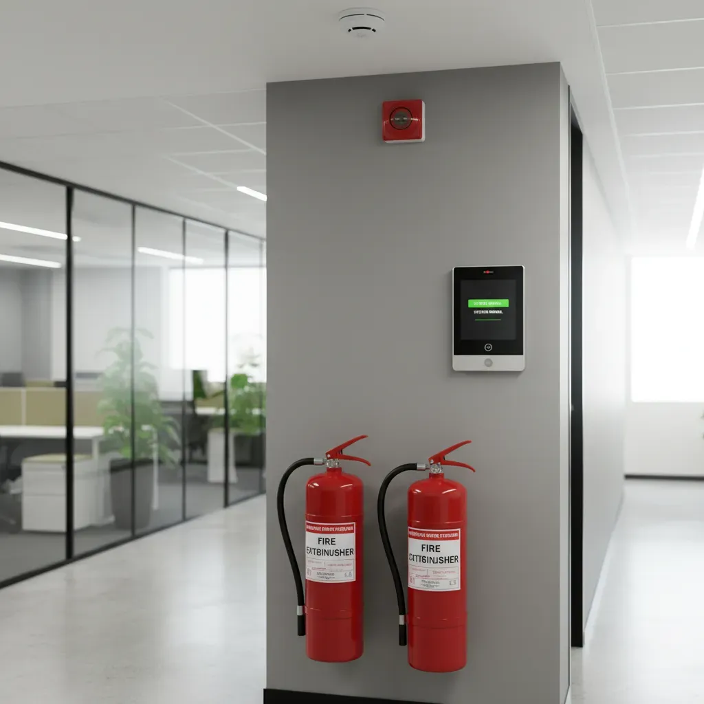 Équipements de protection incendie et trappe de désenfumage conformes aux normes APSAD