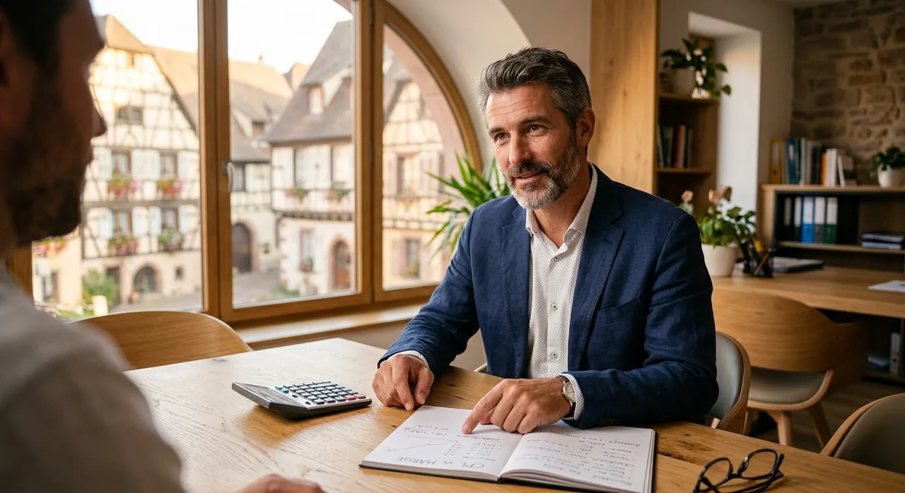 Un chef d'entreprise analysant la rentabilité de ses campagnes Google Ads et son coût par prospect dans son bureau.