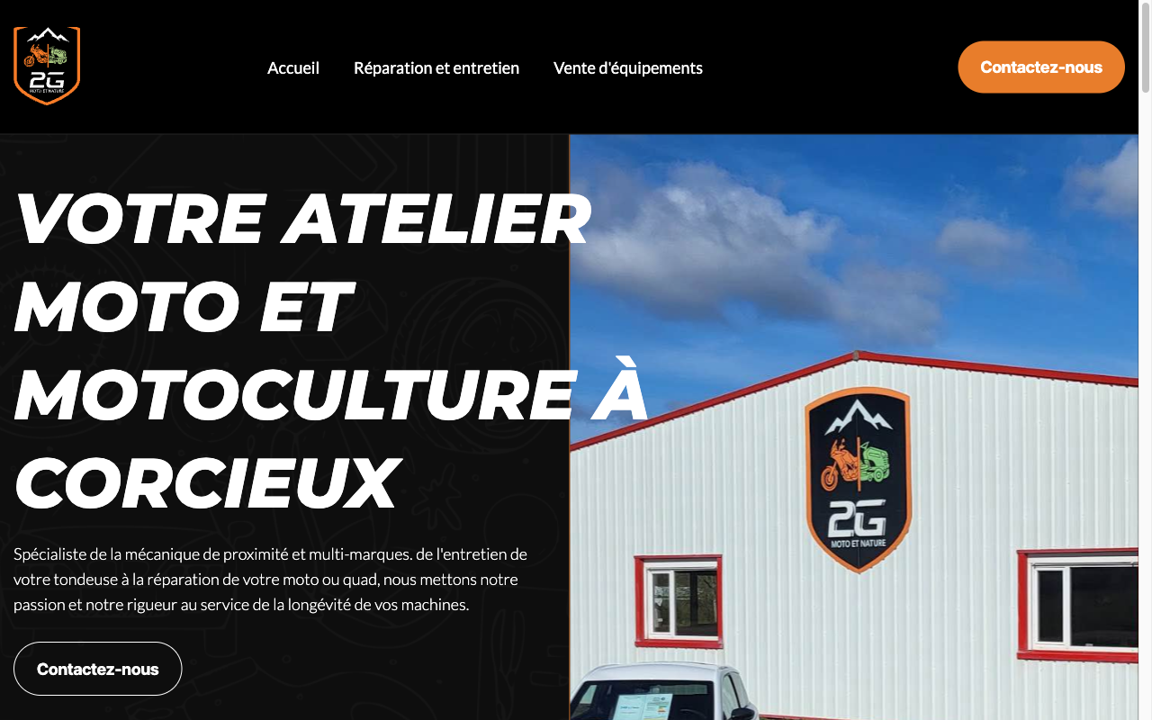 Site web 2G Moto et Nature, garage moto et motoculture à Corcieux dans les Vosges