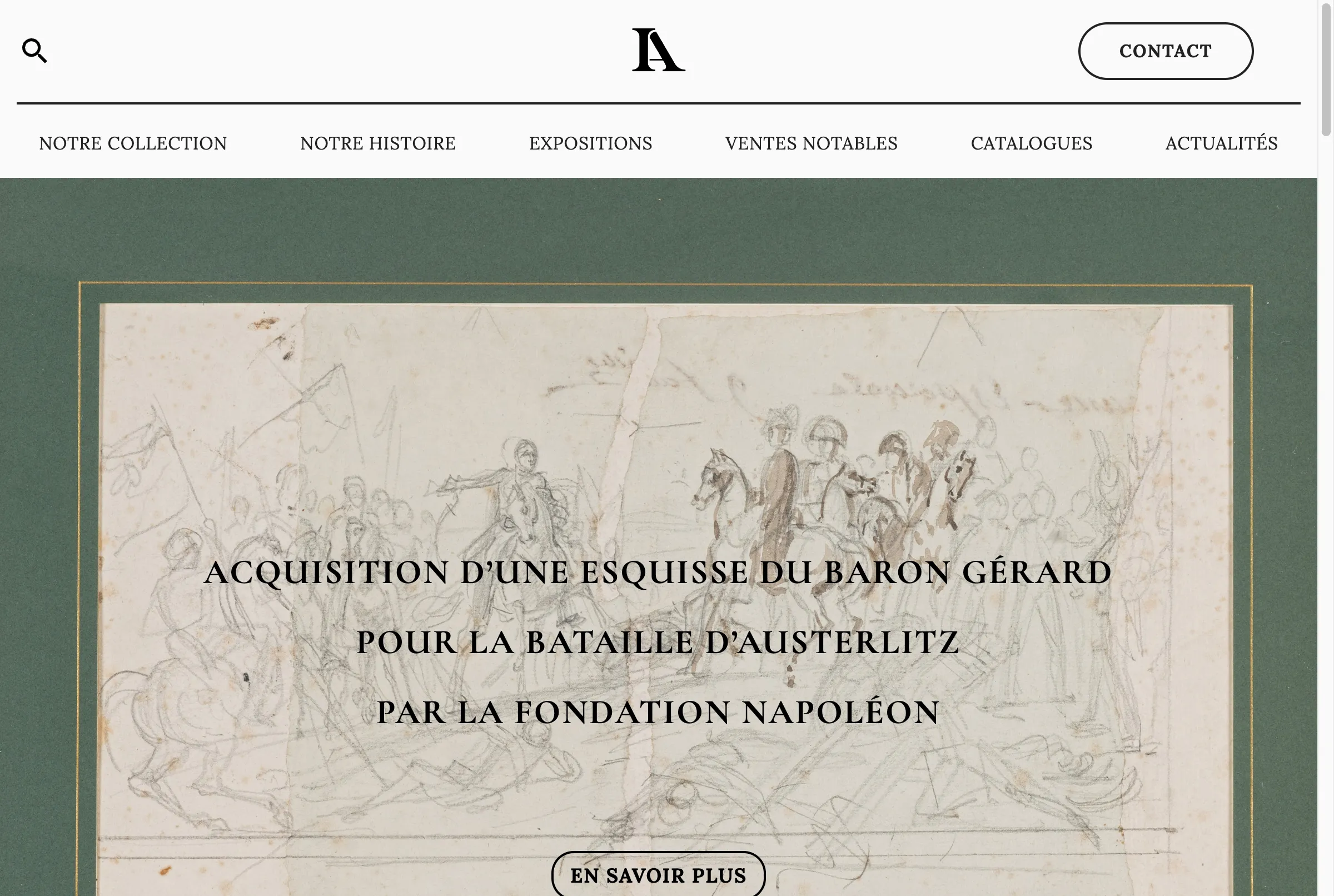 Capture d'écran du site Imperial Art, galerie spécialisée dans le Premier Empire et le XIXe siècle