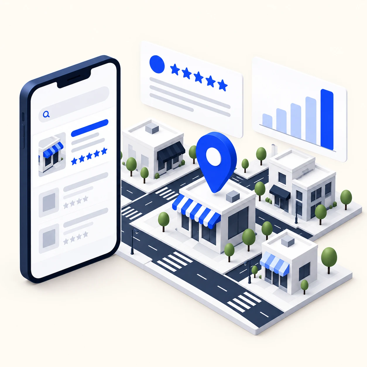 Illustration de l’analyse de la visibilité locale sur Google